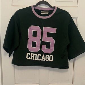 Dark Green Top with Light Purple 85 and White Chicago Print